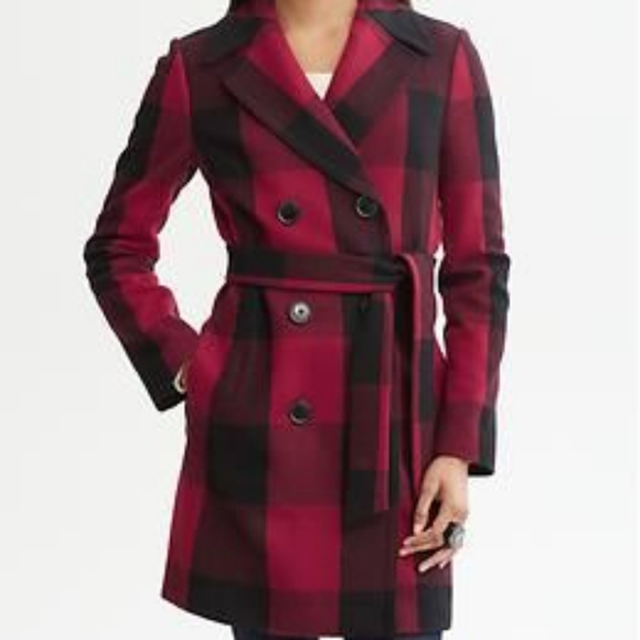 plaid belted coat